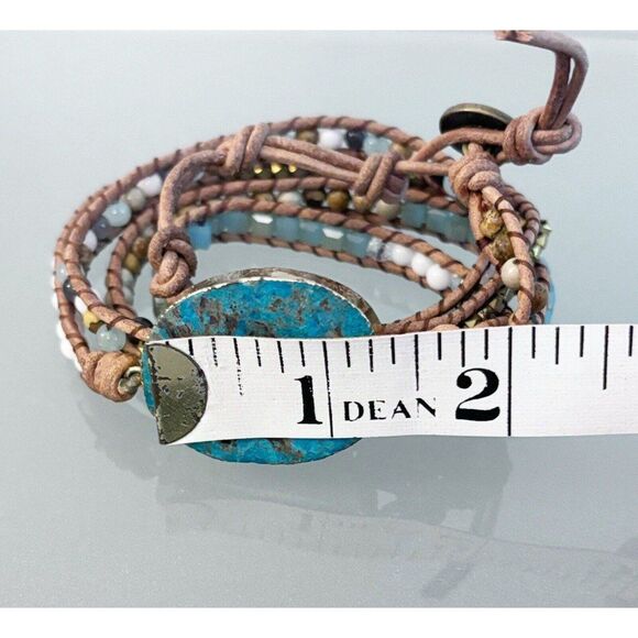 ANANTA STONES Healing Ocean Jasper Beaded Wrap Bracelet Handcrafted - Picture 5 of 5